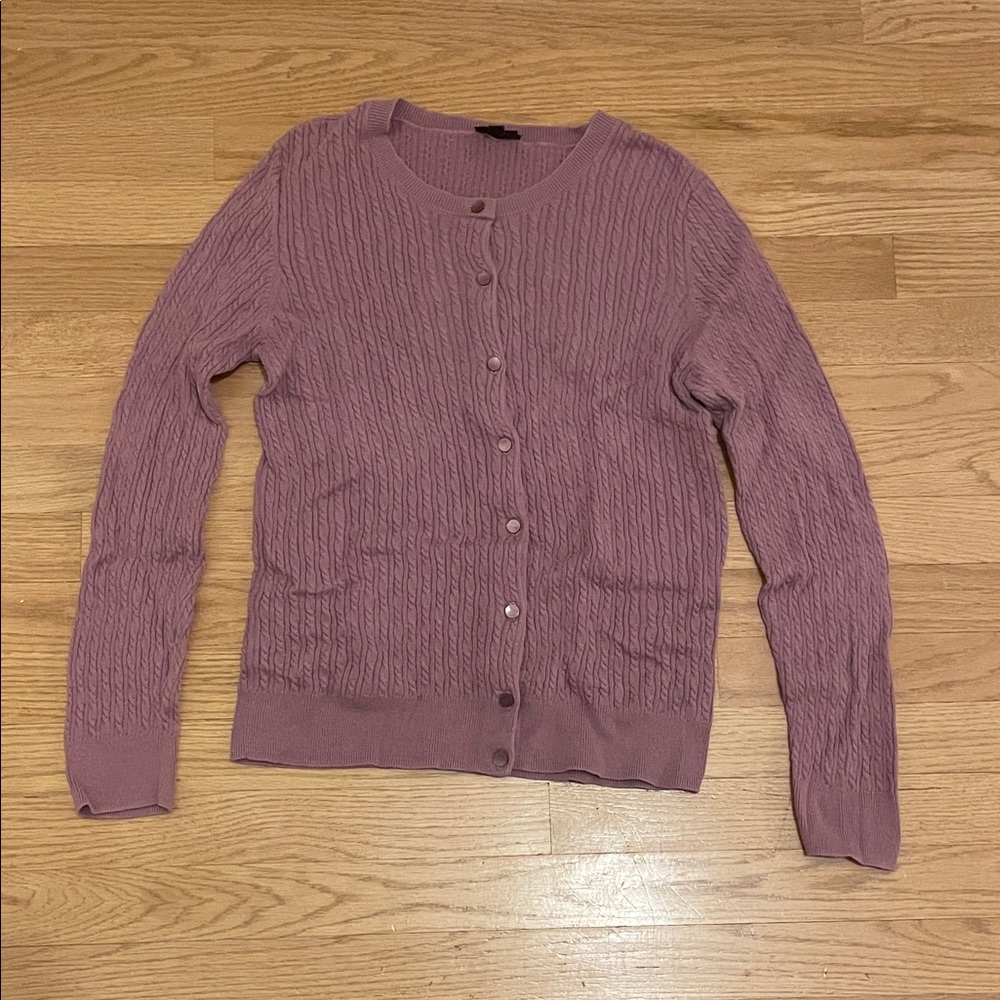 Talbots Dusty Rose Cable Knit Cardigan